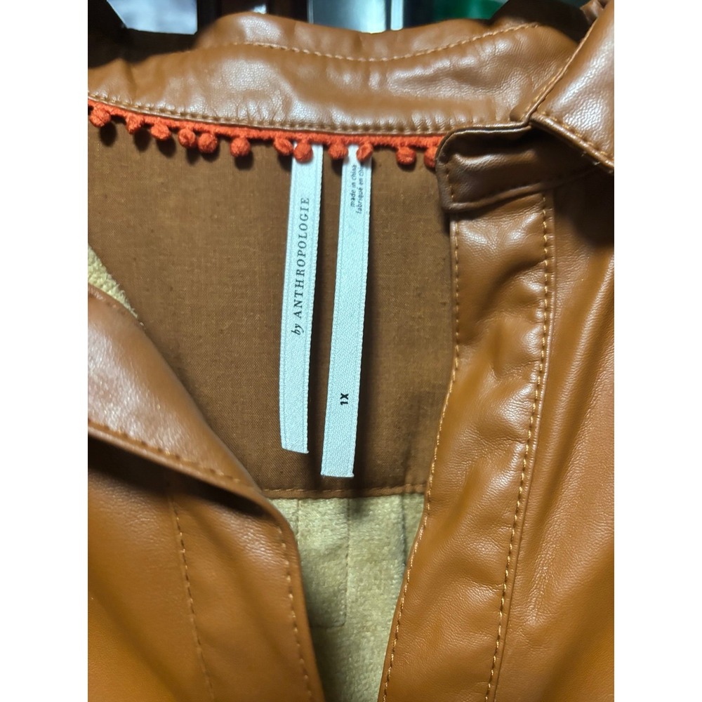 Anthropologie faux leather top‎ size 1x - Picture 3 of 11